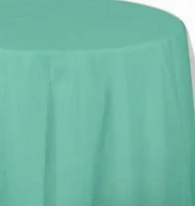 Fresh Mint Plastic Round Tablecloth 82" Green Party Decorations & Supplies - Picture 1 of 3