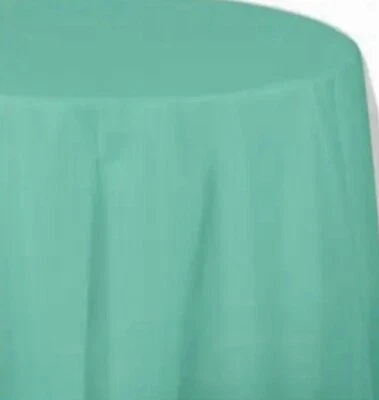 Fresh Mint Plastic Round Tablecloth 82" Green Party Decorations & Supplies - Image 1 of 3