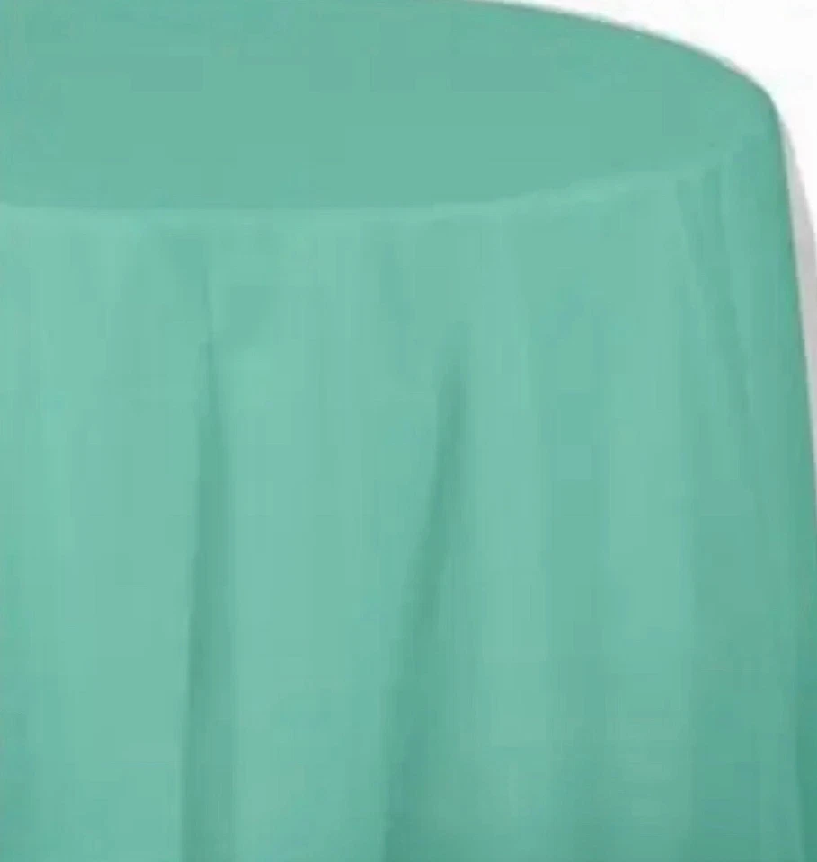 Fresh Mint Plastic Round Tablecloth 82" Green Party Decorations & Supplies - Image 1 of 3