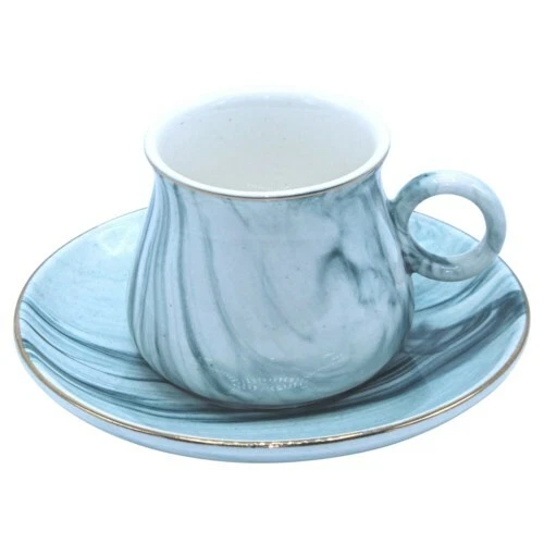 NUEVO 12 piezas Juego de tazas de café Expresso Mármol Verde Hueso China -100cc  Foto 1 de 1