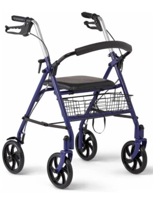 Medline Stahlrollator 8" Räder klappbar Rollator verstellbar blau 5268T - Bild 1 von 4
