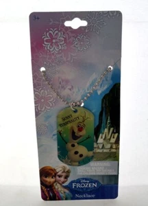 DISNEY Frozen Olaf Kids Dog tag Pendant Charm Necklaces Key Chain NEW - Picture 1 of 5