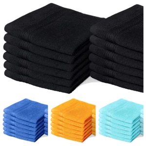 100% Egyptian Cotton Face Cloth Towels Super Soft Flannels Washcloths MultiPack - Picture 1 of 63