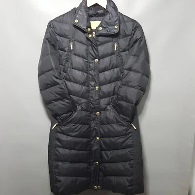 Abrigo acolchado negro relleno parka Michael Kors para mujer cremallera completa talla XS Foto 1 de 4