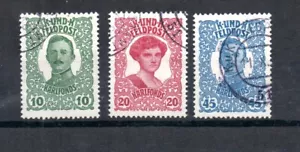 Austríaco Fieldpost 1918 antiguo conjunto de sellos (Michel 73/75) bonito usado - Imagen 1 de 2