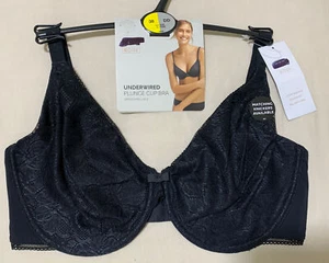 ex M&S BODY UNDERWIRED SMOOTHING LACE PLUNGE Bra In BLACK Size 38DD