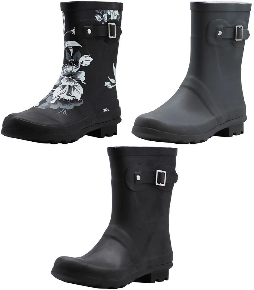 New Norty Women Low Mid Calf Rain Boots Rubber Snow Rainboot Shoe Bootie - Image 1 of 1