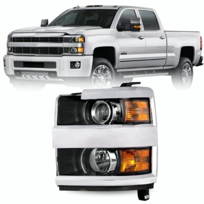 Faro proyector cromado para Chevy Silverado 2500HD 3500HD 2015-2019 Foto 1 de 4