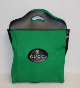 GUCCI vintage green felt shopper tote bog - Picture 1 of 8
