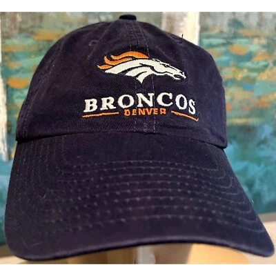 Denver Broncos Sombrero Gorra con Correa NFL Fútbol Azul Adulto Retro Foto 1 de 4