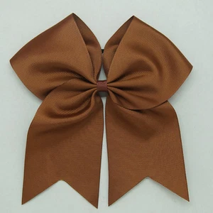 8 Inch Solid Colors Cheer Hair Bows with Elastic Band PonyTail Cheerleading CB01 - Picture 1 of 29