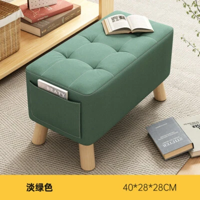Solid wood small stool, home door shoe changing stool, simple small square stool - Image 1 of 4