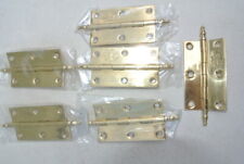 6 small hinges FINIALstyle polished solid Brass DOOR light restoration 6 cm B