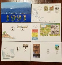 ISOLE ALAND 1991 - FOLDER CON ANNATA COMPLETA SU 5 BUSTE FDC