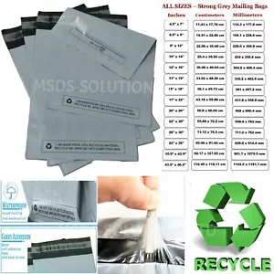 BORSE POSTALI 100% RICICLATE grigie resistenti poli buste spedizione pacchi - Foto 1 di 7