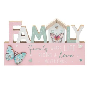 Placa Familiar - Familia Donde Comienza la Vida Artesanal Decoración del Hogar Adorno - Imagen 1 de 1