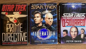 Star Trek 3 Book Lot Prime Directive Federation Q Squared  Hardcover - Picture 1 of 4