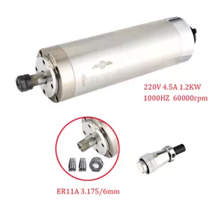 ER11 60000 giri/min motore mandrino 0,19 nm raffreddamento ad acqua 1,2 kw 220 v 1000hz incisore cnc - Foto 1 di 12