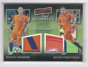 2016-17 Panini Aficionado Wesley Sneijder Kevin Strootman Logo Dual Patch 5/25 - Picture 1 of 2