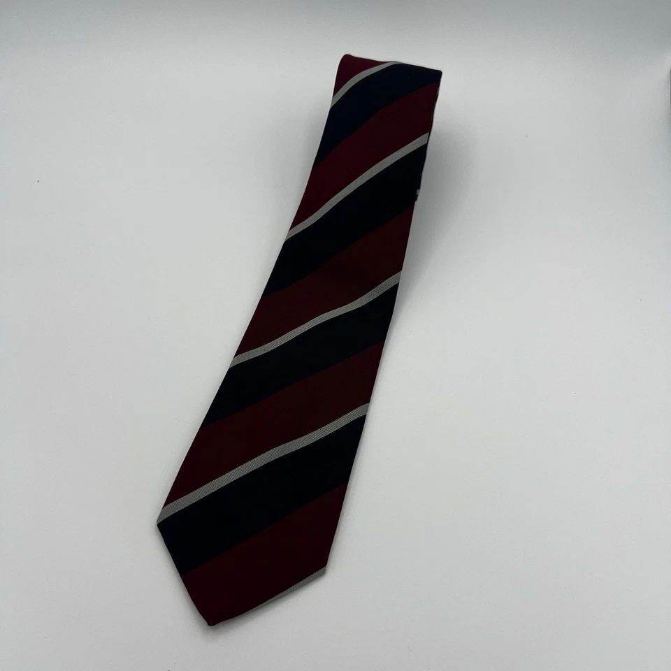 Atkinsons Royal Irish Poplin Tie Silk/Wool RAF Stripes 3 x56 Ireland - Image 1 of 4