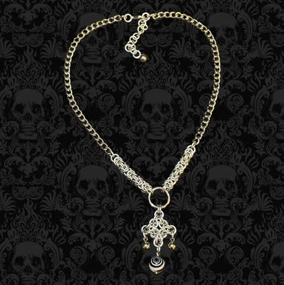 Ожерелье византийское кольчуга с подвеской в полоску 18 дюймов - Изображение 1 из 4