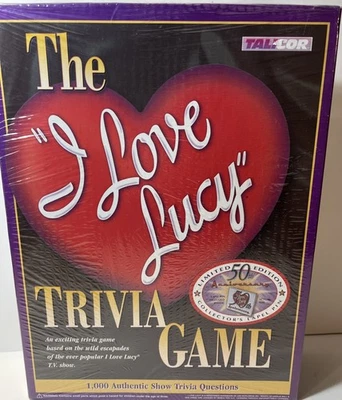 I LOVE LUCY Trivia Board Game, Vintage 1998 TaliCor #1480, Brand-New, Sealed Box - Image 1 of 2