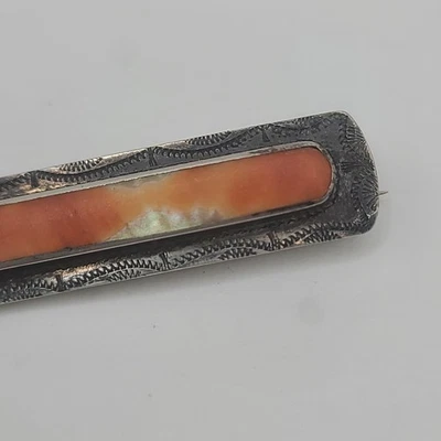 Vintage Spiny Oyster Brooch Sterling Silver Tube Hinge - Image 1 of 4