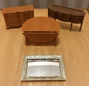 Vintage Marx 1960s Imagination Doll House Furniture Table Mirror Buffet Dresser - Picture 1 of 14