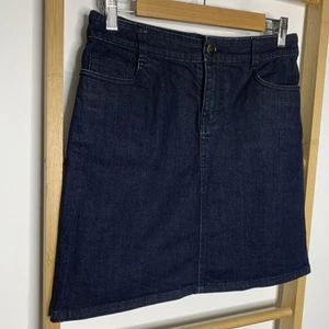 Saba Denim Mini Skirt Size 8 / XS Dark Wash Navy Blue Stretch Pencil Pockets - Foto 1 di 7