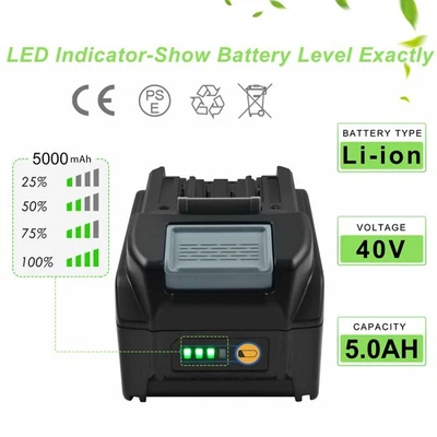 TECMANA 5000mAh 40V BL4040 Li-Ion Akku für Makita 191B26-6 40V Li-ion 5ah XGT Batterie
