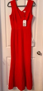 Rotes V-Ausschnitt Kleid The Population Sandra festliches Maxikleid Gr. Medium neu - Bild 1 von 9