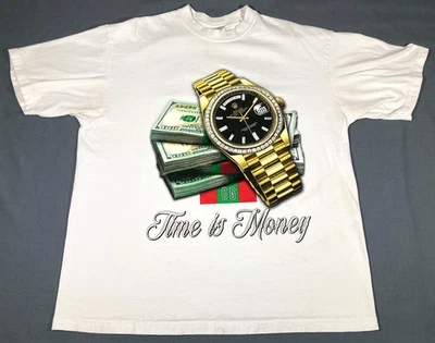Vintage Shaka Wear Streetwear Time is Money Wristwatch T-Shirt 90s Y2K Hip-Hop - Image 1 of 4
