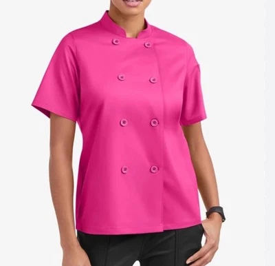 Chef 360 Short Sleeve Double Breasted Fuchsia Pink Chef Coat - Medium NWT - Image 1 of 4