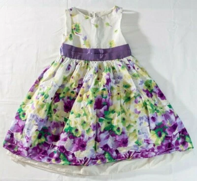 Vestido sin mangas floral primavera falda completa púrpura talla 5/6 Dream Girls para niños Foto 1 de 3