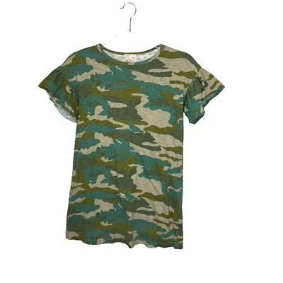 CREWCUTS Niñas Talla 10 Manga Acampanada Camiseta Vestido Tejido Slub Algodón Camuflaje Foto 1 de 4