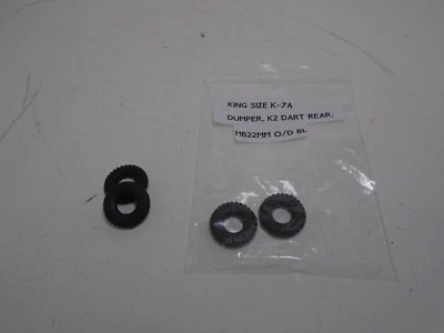 MATCHBOX KING 22MM O/D BLK PLASTIC TIRES K5A K7A/K2B DUMPER RR, K14A FRONT  1 PR - Image 1 of 3