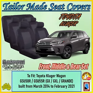 Tailor Made Seat Covers for Toyota Kluger Wagon (3 Row Set): 03/2014 to 02/2021 - Picture 1 of 11