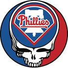 3 autocollants vinyle imperméables Philadelphia Phillies Grateful Dead Skull 3x3