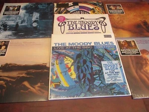 MOODY BLUES VERIFIED PICTURE STICKERED 4 ABBEY RD LPS + COLLECTED + BBC + WIGHT - Picture 1 of 1