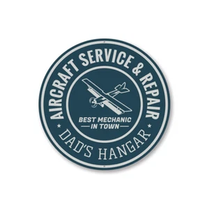 Aircraft Service and Repair Hangar Home Decor, Personalized Metal Sign - Picture 1 of 4