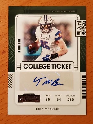 2022 Chronicles Contenders Rookie Auto Trey McBride Colorado State Cardinals TE - Image 1 of 2