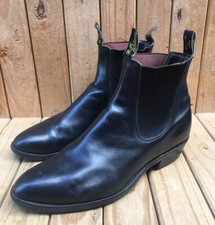 RM Williams Black Mens Australian Chelsea Heeled Leather Boots Sz Uk 11 G USA 12