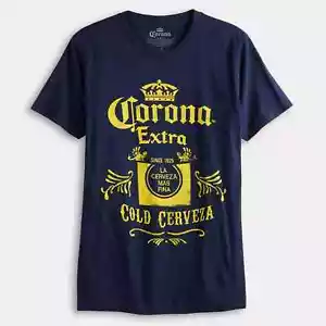 Nuova T-Shirt Corona Extra Birra Fredda Cerveza Marina Spiaggia Logo Classico Uomo Vintage - Foto 1 di 1