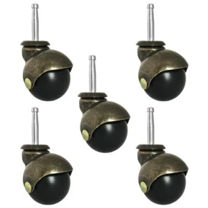 2" Antik Messing Kugel Ersatz Bürostuhl Rollen-Set von 5-S5357 - Bild 1 von 3