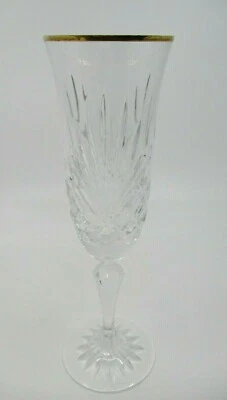 ROGASKA RICHMOND GOLD FLUTE GLASS- 8 1/4" (no notched stem) -0209H