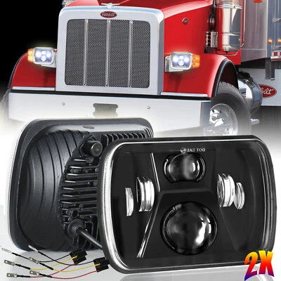Fit Peterbilt 365 367 2008 2009-2017 Truck 5x7" 7x6" LED Headlights Hi-Lo Beam - Image 1 of 4