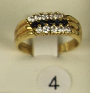 Anello Vintage Oro 750 Giallo - Zaffiri e Zirconi - 1,8 - Foto 1 di 3