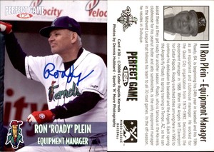 Ron Plein Signed 2008 Perfect Game Cedar Rapids Kernels #30 Card Auto