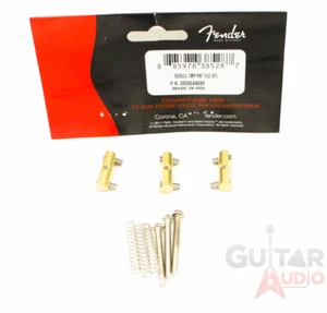 (Set of 3) Genuine Fender Compensated Brass Saddles Vintage Telecaster/Tele - Picture 1 of 1