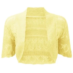 Ladies & kids Crochet Knitted Short Sleeve Shrug Cardigan Bolero Top Plus S-4XL - Picture 1 of 36